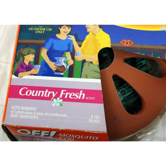 OFF Mosquito Coil Terra Cotta Clay Pot 4 Refills Country Fresh Scent - Picture 2 of 6